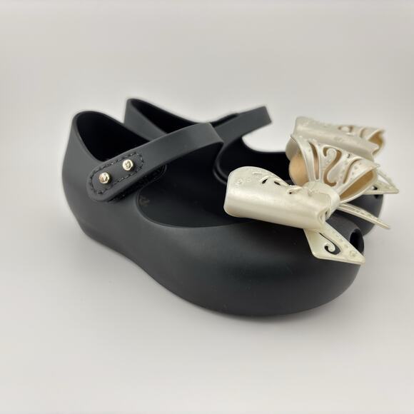 Mini Melissa Black Mary Jane Flats Strawberry Scented Toddler Girls 7 - Picture 1 of 12